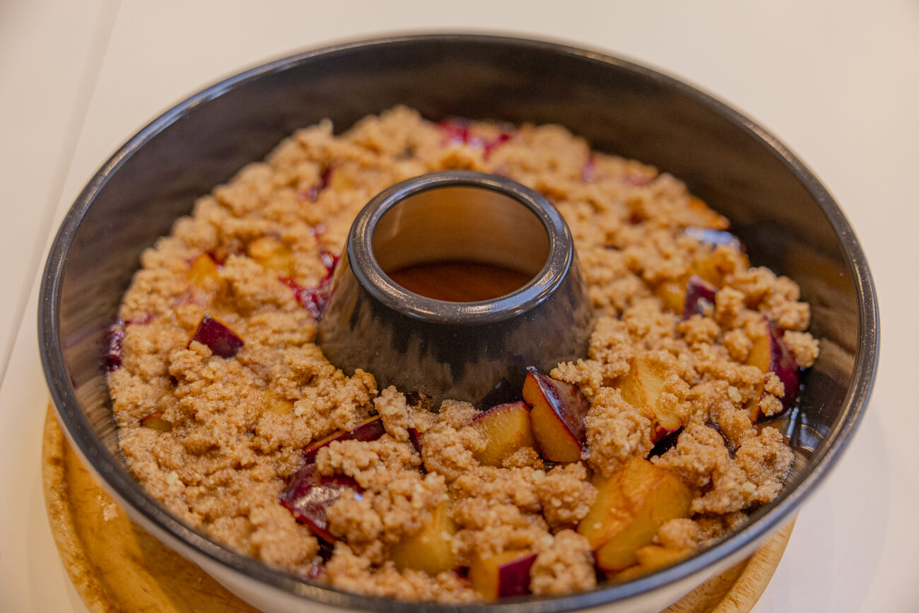 Omnia Rezept Pflaumen Crumble